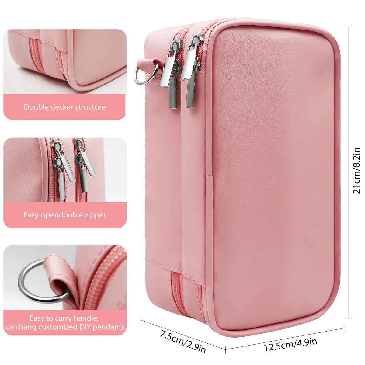 organisateur de voyage rose pâle pour fournitures diabétiques pour femmes, sac de rangement portable pour insuline, sac uniquement