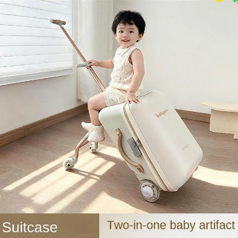 nouvelle valise 2-en-1 pour enfants 2026 : chariot détachable et bagage à roulettes, valise de voyage 20 pouces