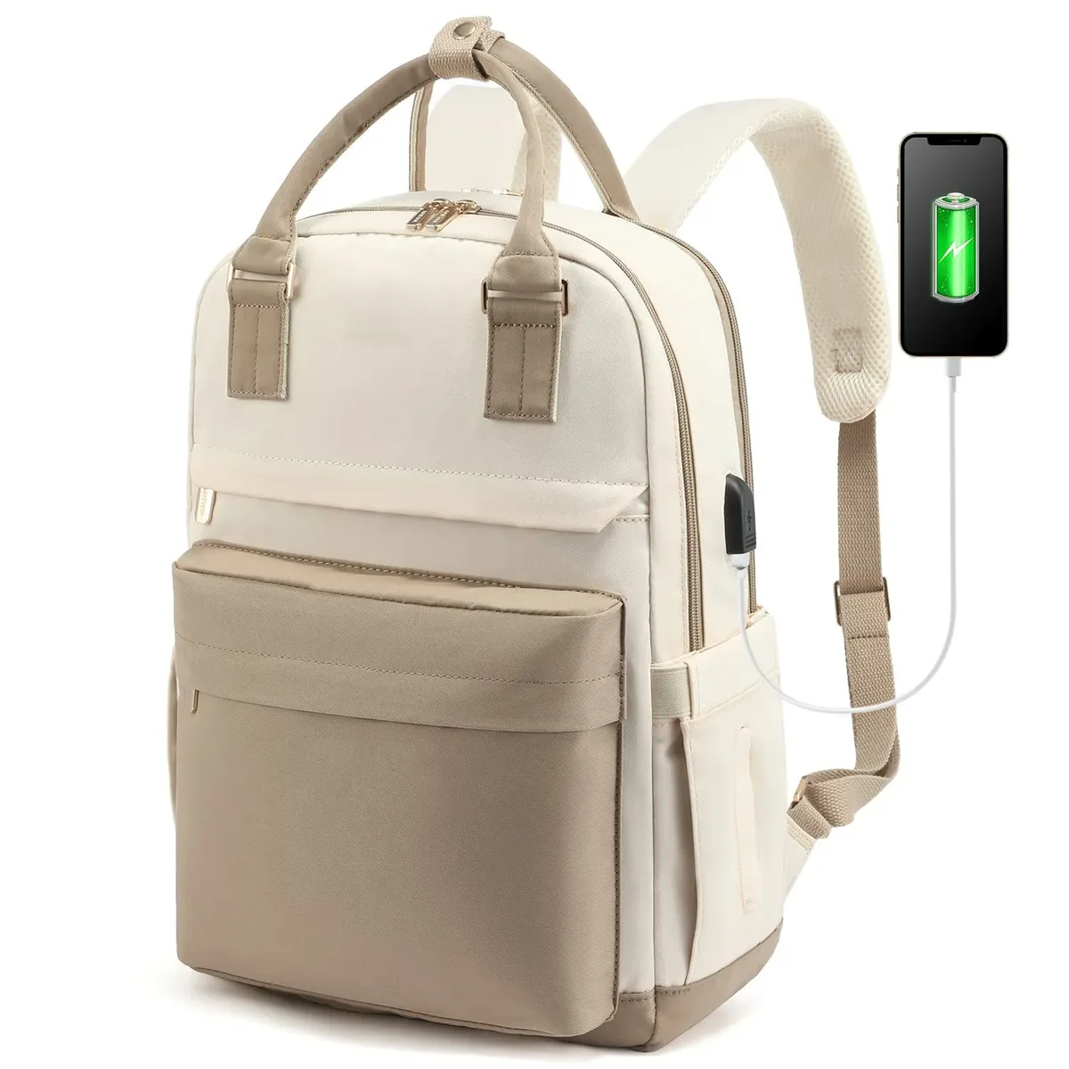 Sac à dos pour ordinateur portable avec port de chargement USB, sac à dos d'affaires en cas de déchirure pour les voyages, sac à dos décontracté pour hommes et femmes, 14 pouces, 15 pouces