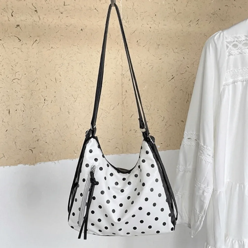 sac à bandoulière en cuir pu à pois, léger, grande capacité, sac fourre-tout, sac à dos, sac sous le bras, sac seau, pour usage extérieur