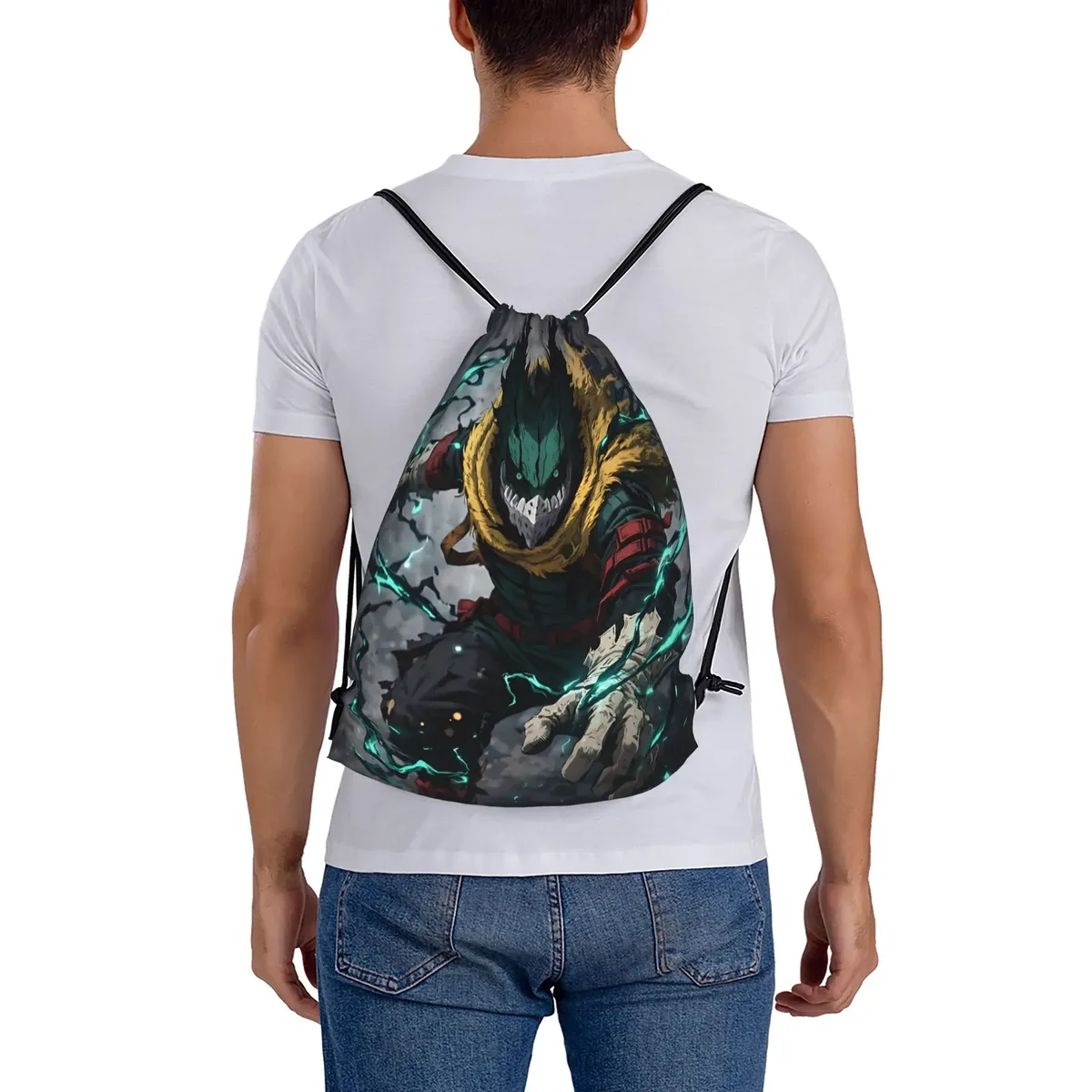 sac à cordon dark deku izuku midoriya my hero academia, sac à dos de rangement pour la gym, sac à chaussures pour l'école, 1 pièce