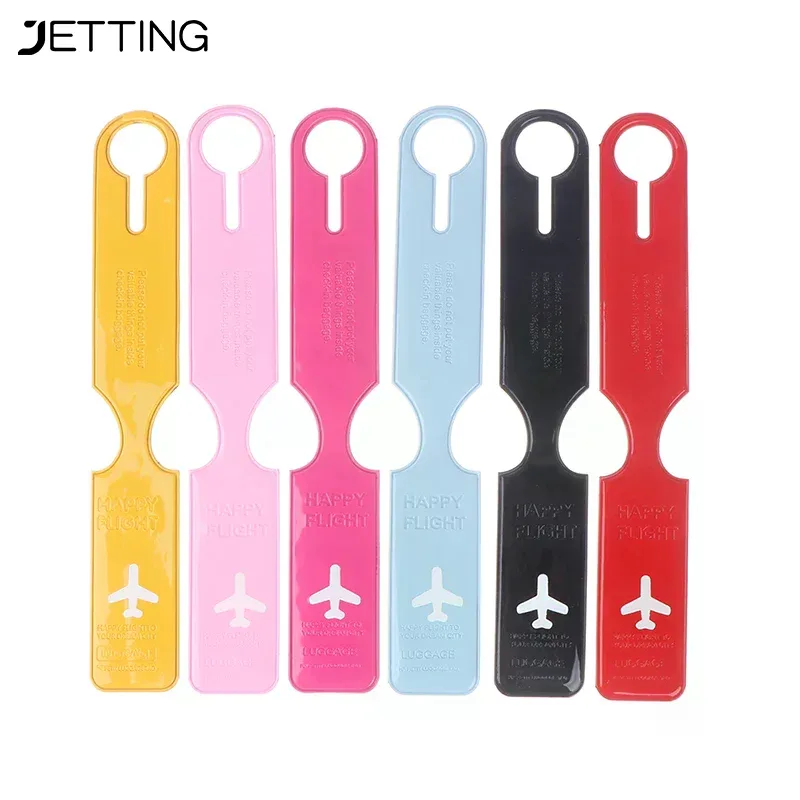 étiquettes de bagage mignonnes en pvc pour valise, avec identification de nom et adresse, accessoires pour avion