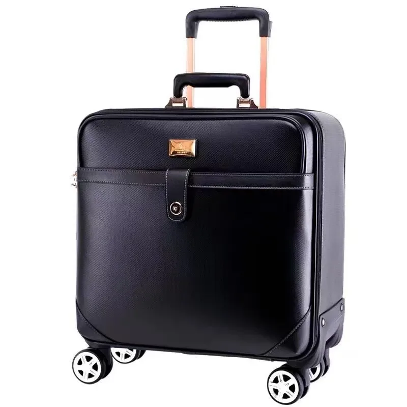  étui pour sac à dos en cuir pu, étui pour ordinateur portable de voyage d'affaires avec roues universelles, bagage à roulettes multifonctionnel