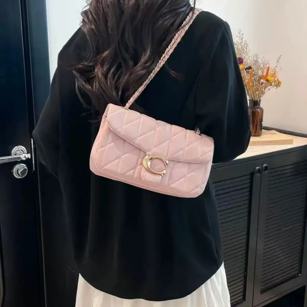 sac à chaîne de haute qualité à motif diamant noir, sac bandoulière, petit sac carré, sac à chaîne