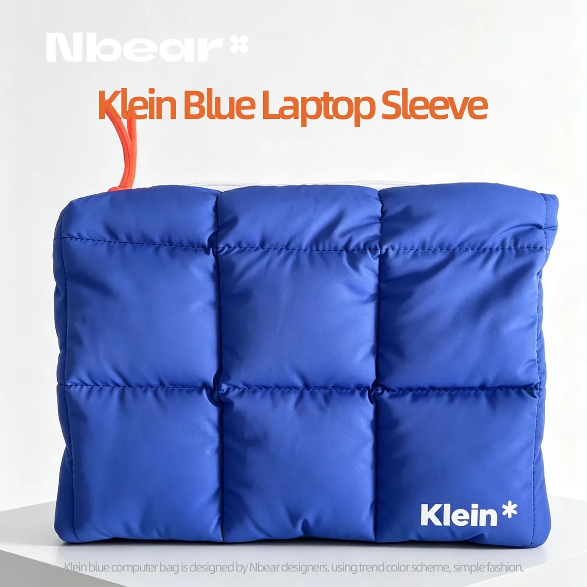 sac d'ordinateur portable en mousse bleu klein mignon original nbear, rangement portable pour 11,14,16 pouces