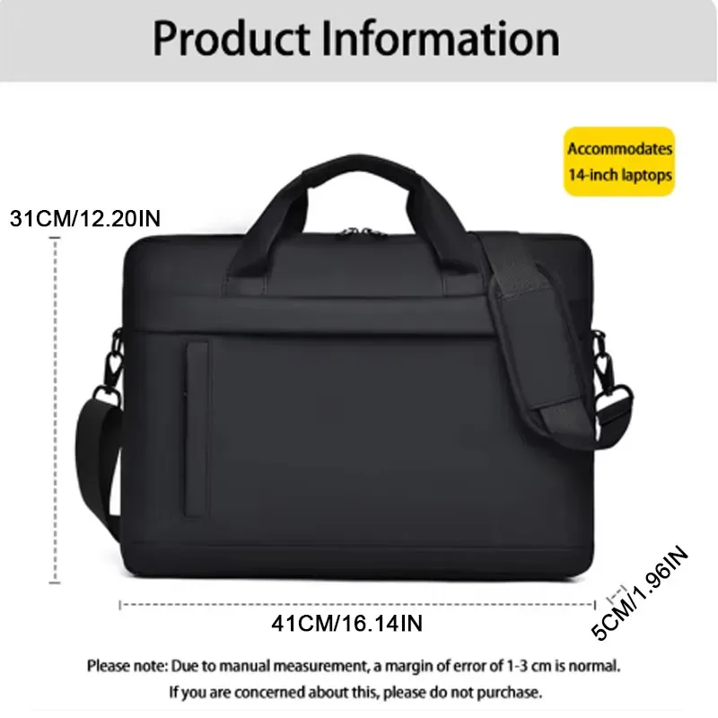 mallette pour hommes, sac à bandoulière d'affaires minimaliste, sac messager pour hommes, fourre-tout de bureau de grande capacité, sac pour ordinateur portable de 14 pouces