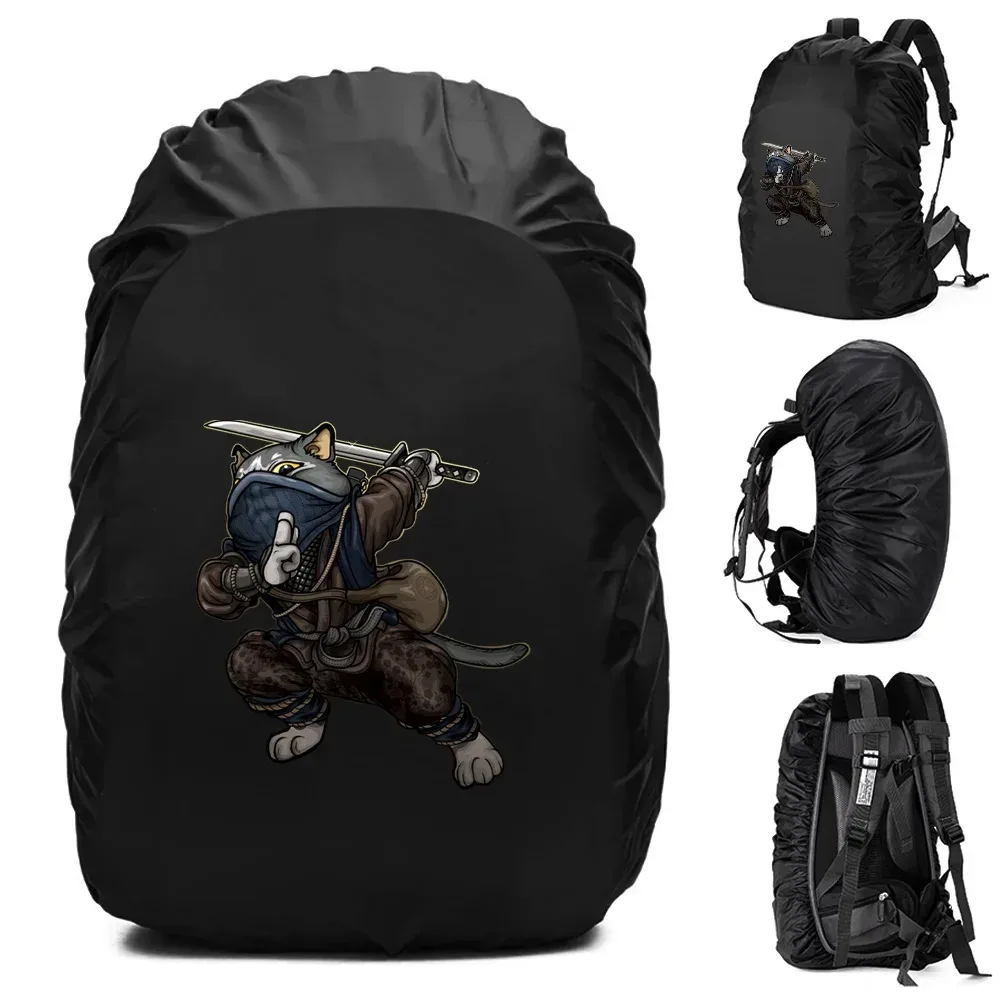 juste de pluie pour sac à dos unisexe, sac étanche, camping en plein air, randonnée, escalade, sports, housse de pluie anti-poussière, motif samouraï, 20-70 l