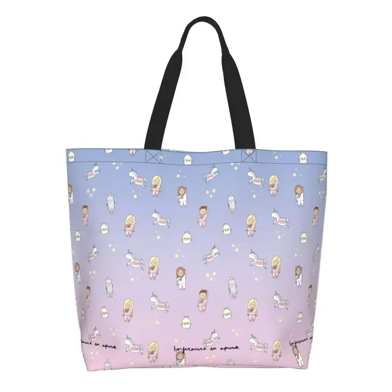 dessin animé médecin infirmière enfermera en apuros sacs d'épicerie grande capacité esthétique merch pour femme rue sac à bandoulière