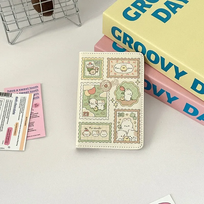 porte-passeport en forme de lapin de dessin animé en cuir pu, porte-cartes multifonction, étanche, couverture légère, voyage en plein air