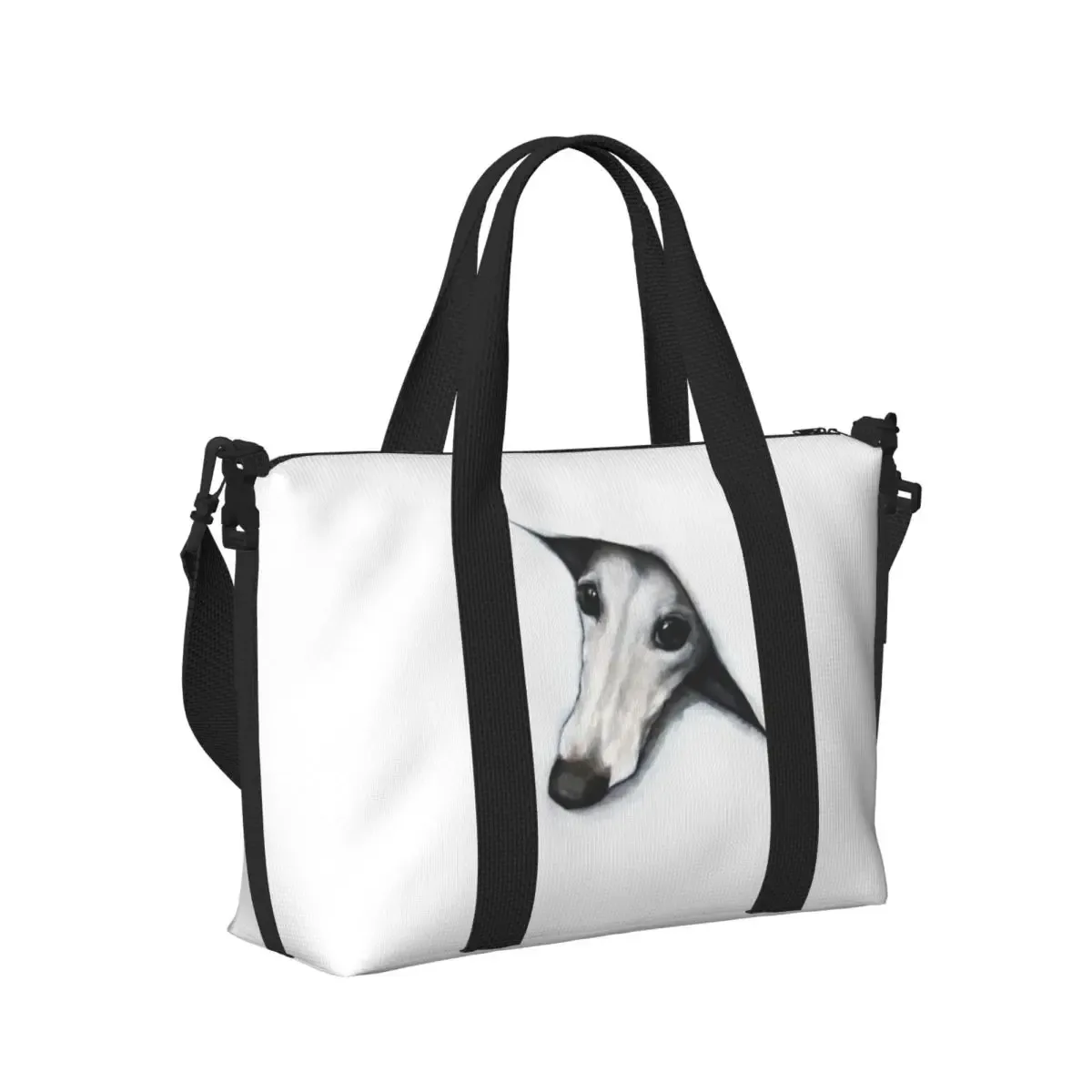 sac fourre-tout personnalisé whippet peeping pour femme, grande capacité, lévrier lévrier, sac de voyage pour chien, salle de sport, plage