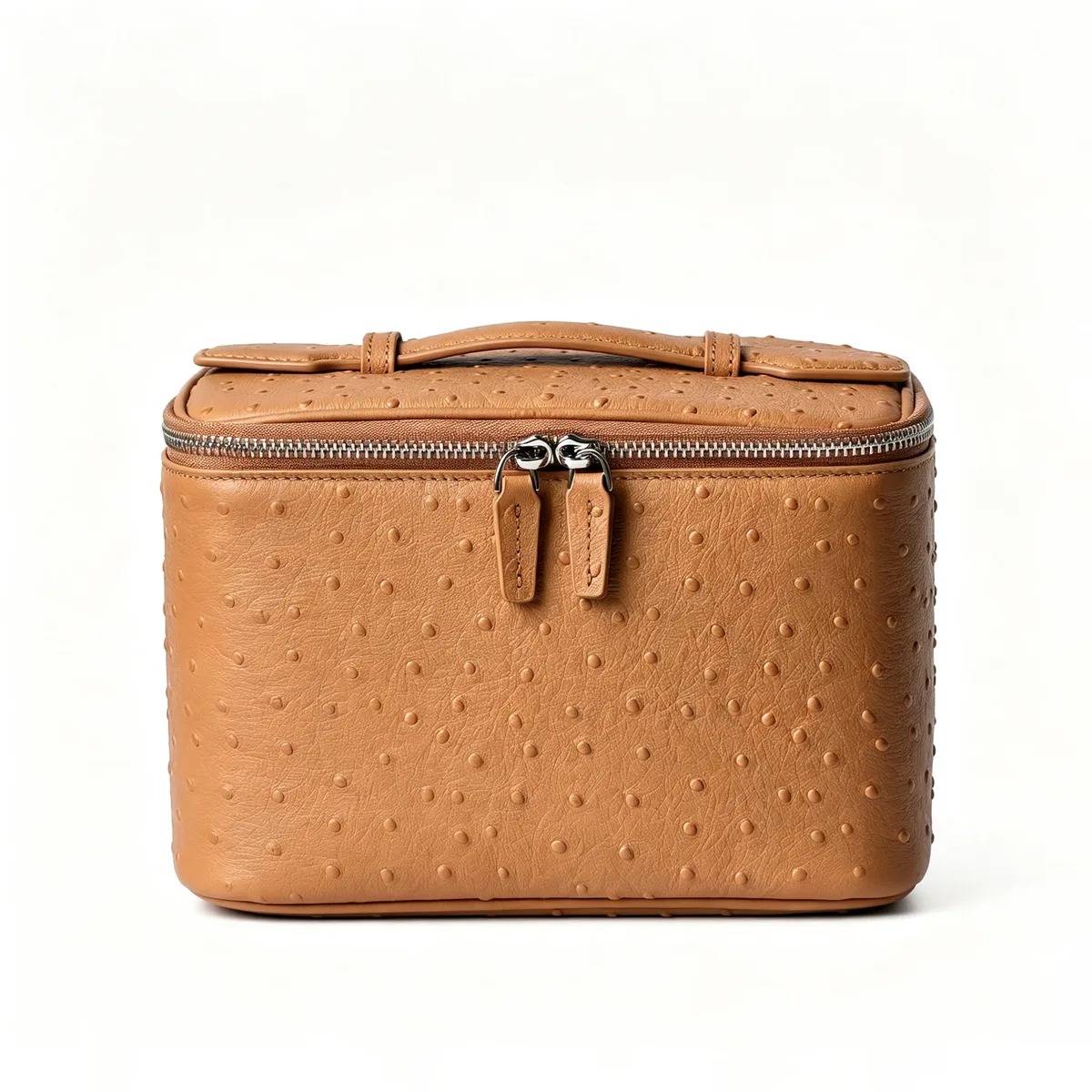 trousse de toilette de voyage en cuir véritable grande capacité, motif autruche, nouvelle collection luxe, portable, pour cosmétiques