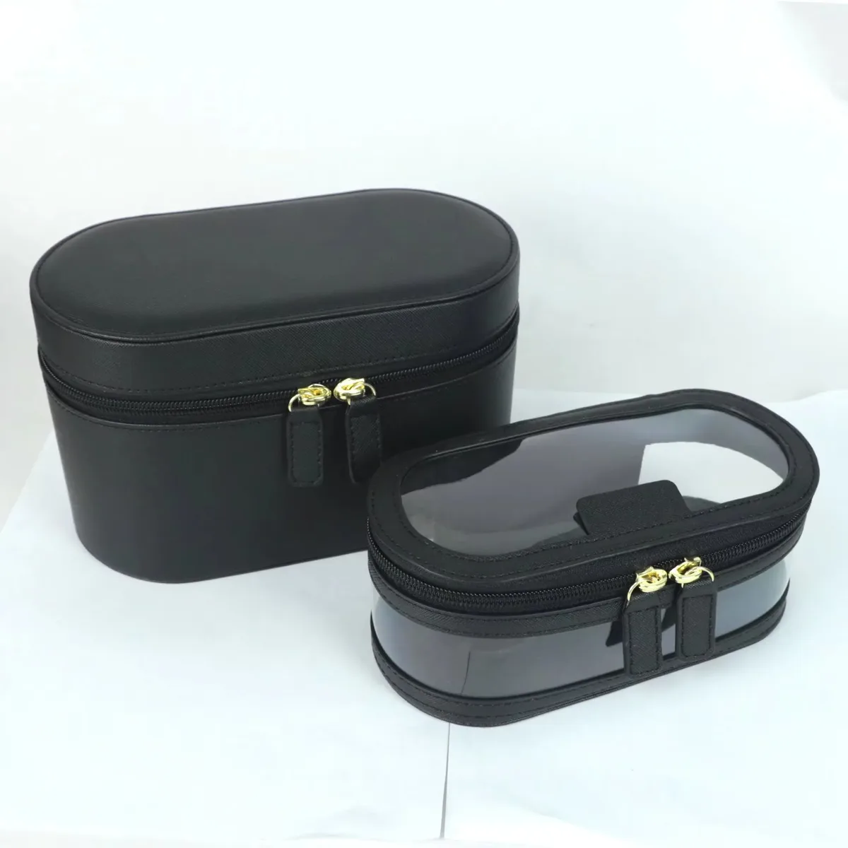 trousse de toilette de voyage en cuir fendu saffiano avec nom personnalisé pour femme, trousse de maquillage, trousse à cosmétiques