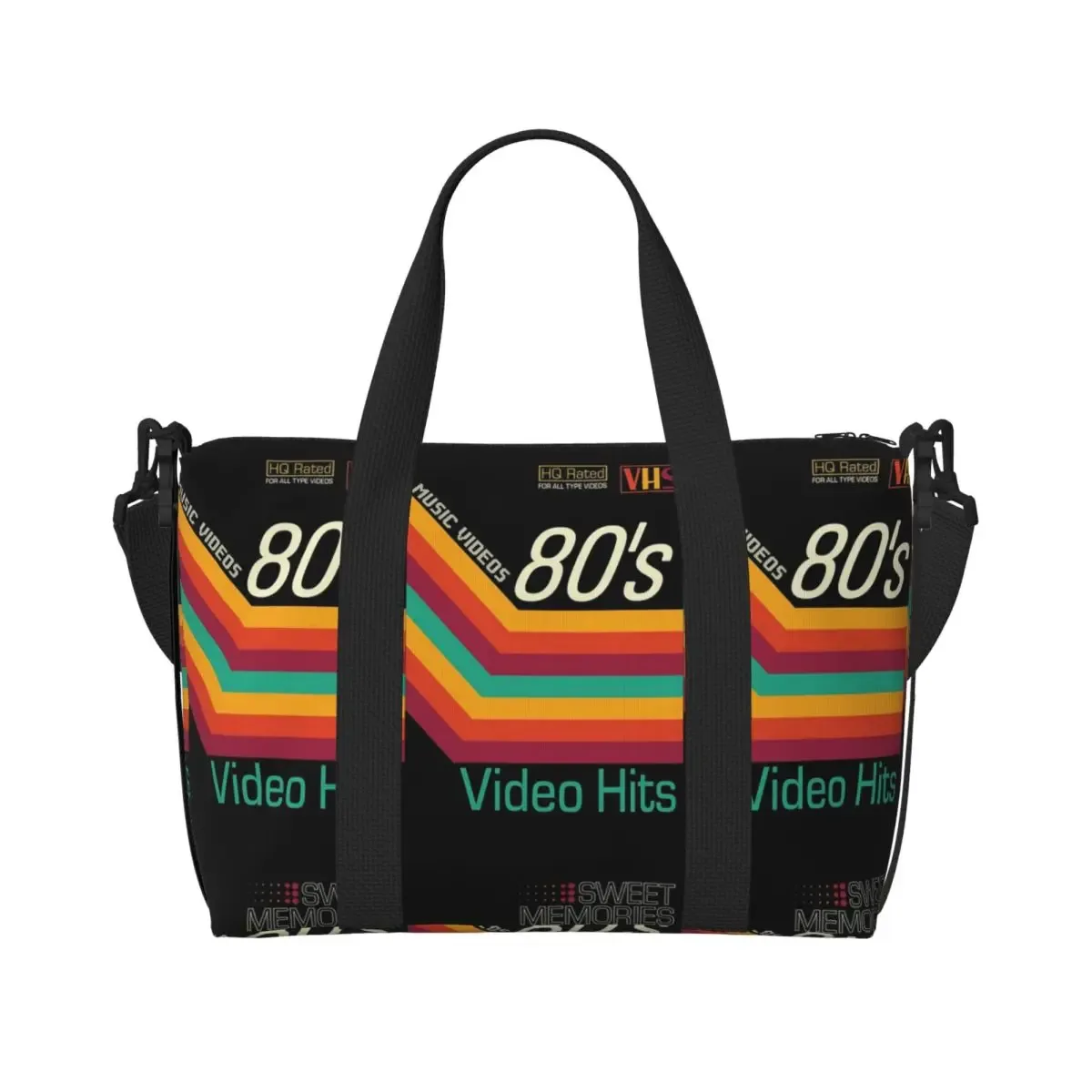 vhs le futur est ici 1976 sac de voyage de plage lts usé sacs fourre-tout de grande capacité pour le sport femmes shopping sac à bandoulière
