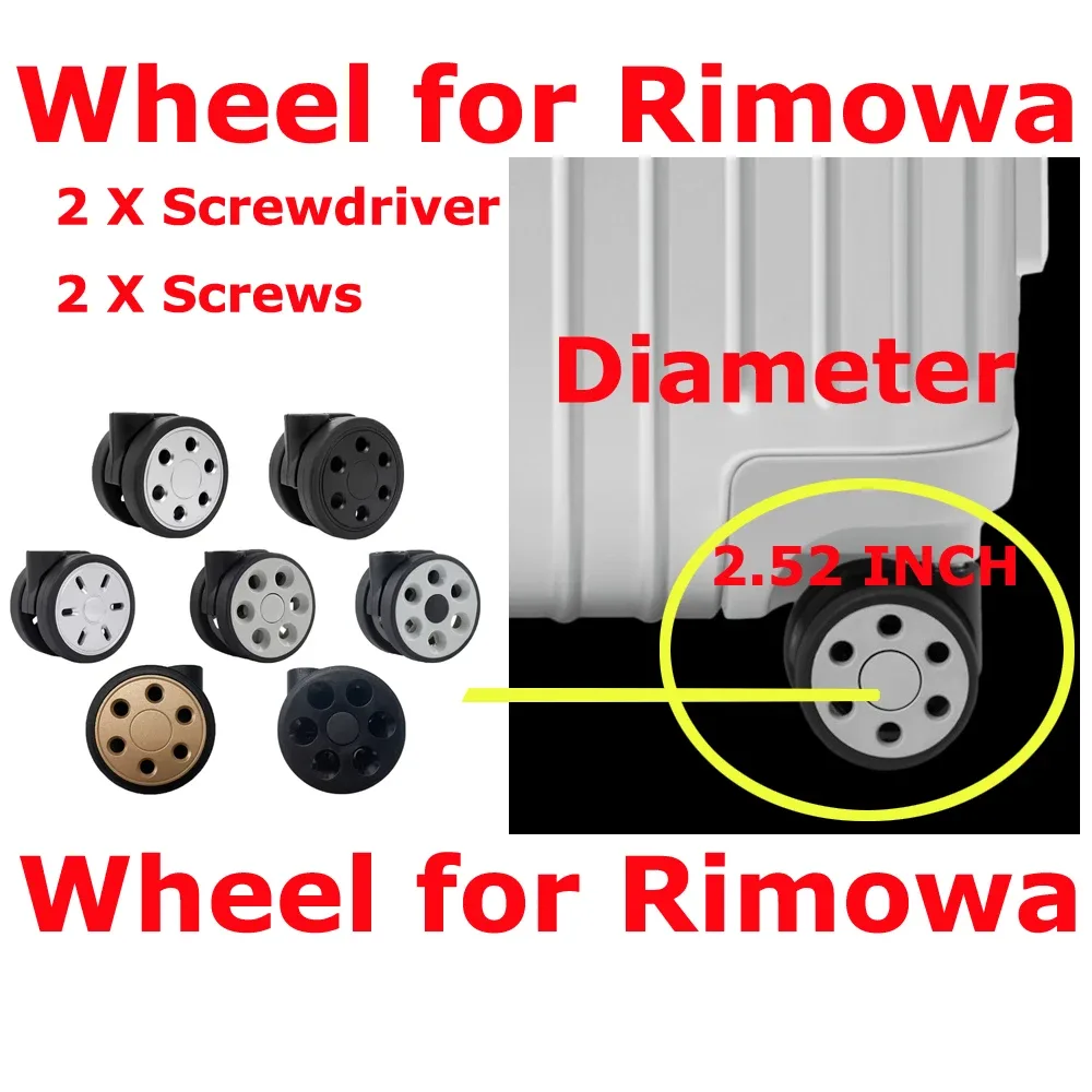 roues de remplacement pour valises rimowa, diamètre 2,52 pouces/5 cm, pour réparation de valises rimowa