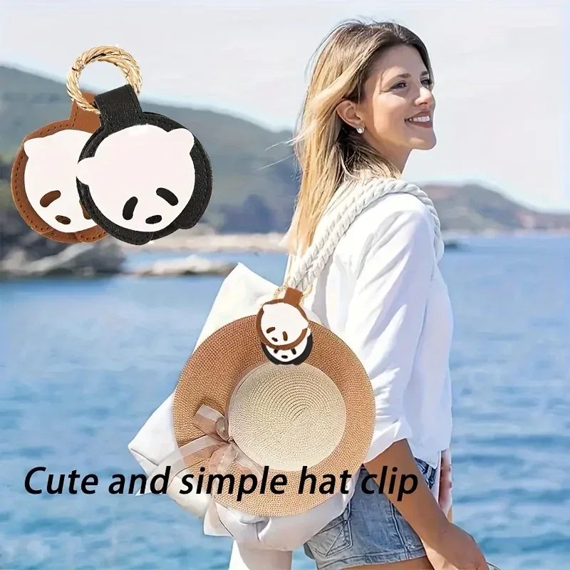 clip de casquette magnétique panda portable, rangement de chapeaux d'extérieur, crochet anti-perte, accessoire de suspension pour sac à dos