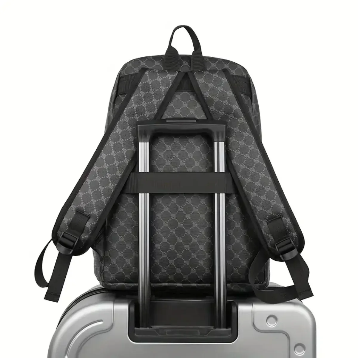 sac à dos noir à la mode, grande capacité, avec bretelles réglables, plusieurs compartiments et poches zippées pour l'école, le travail et les voyages, sac à dos pour étudiant