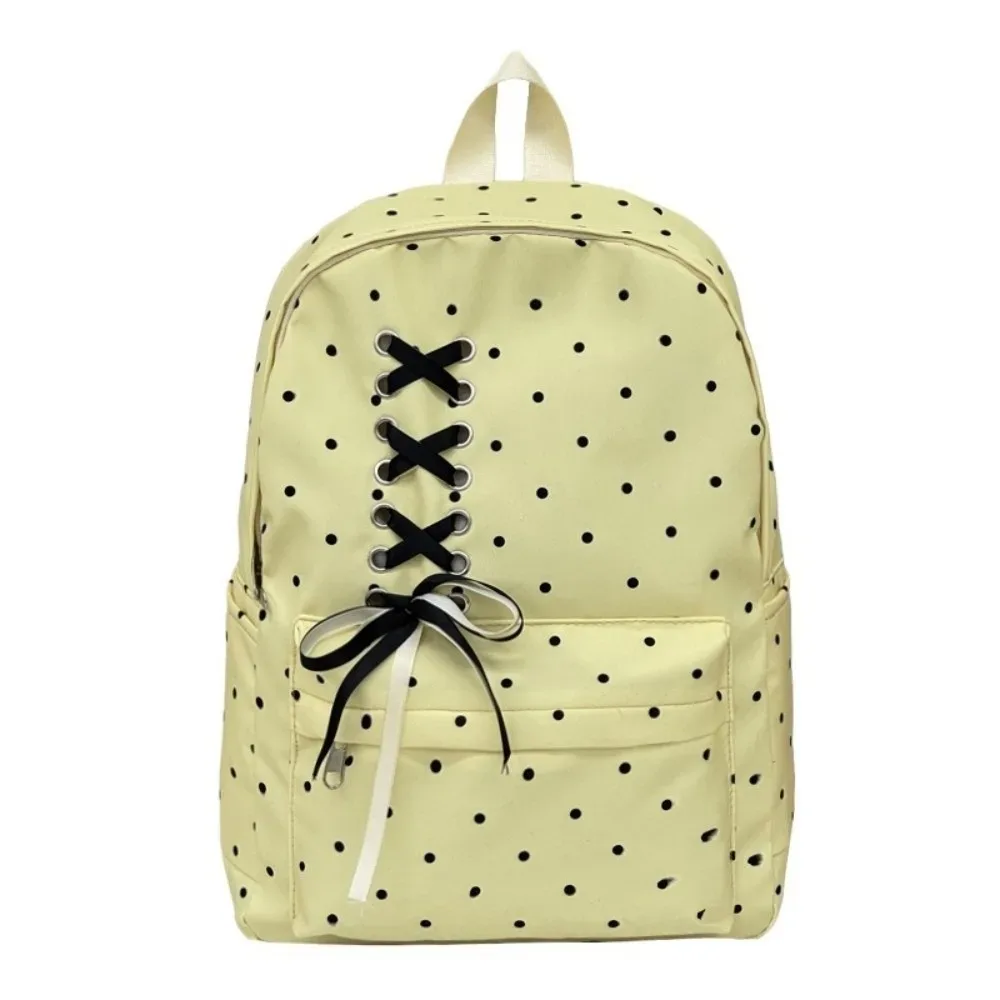 sac à dos pour ordinateur portable, sac à dos bow dot, grande capacité, sac à dos pour étudiants, sac d'école, sac à dos en polyester et nylon durable pour femmes