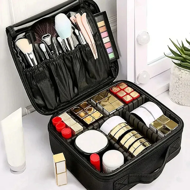 Nouvelle trousse de maquillage pour femmes, étanche, pour voyage, rangement de pinceaux de beauté, outils de broderie, étui cosmétique professionnel, boîte de maquillage