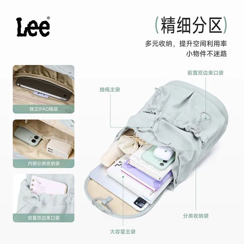 lee petit voyage en plein air femmes sac à dos cordon conception léger sport sac à dos imperméable en nylon décontracté dames sac à dos