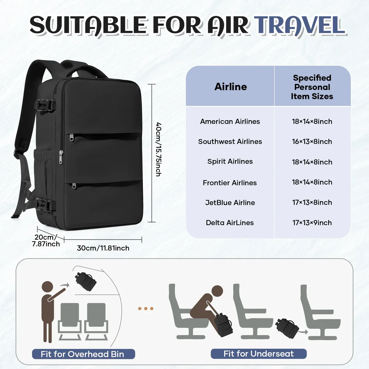 ryanair 40x30x20 sac à dos de voyage wizzair cabine avion valises cabine bagages à main sacs sac à dos étanche ordinateur portable packbag