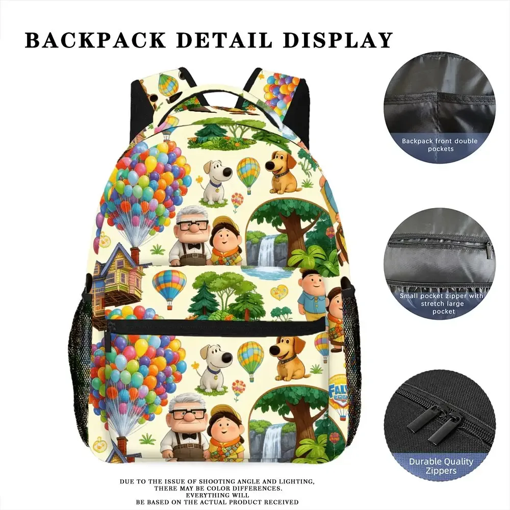 sac à dos imprimé up movie, sac d'école avec personnage carl russell dug pour adolescents, sac de voyage léger