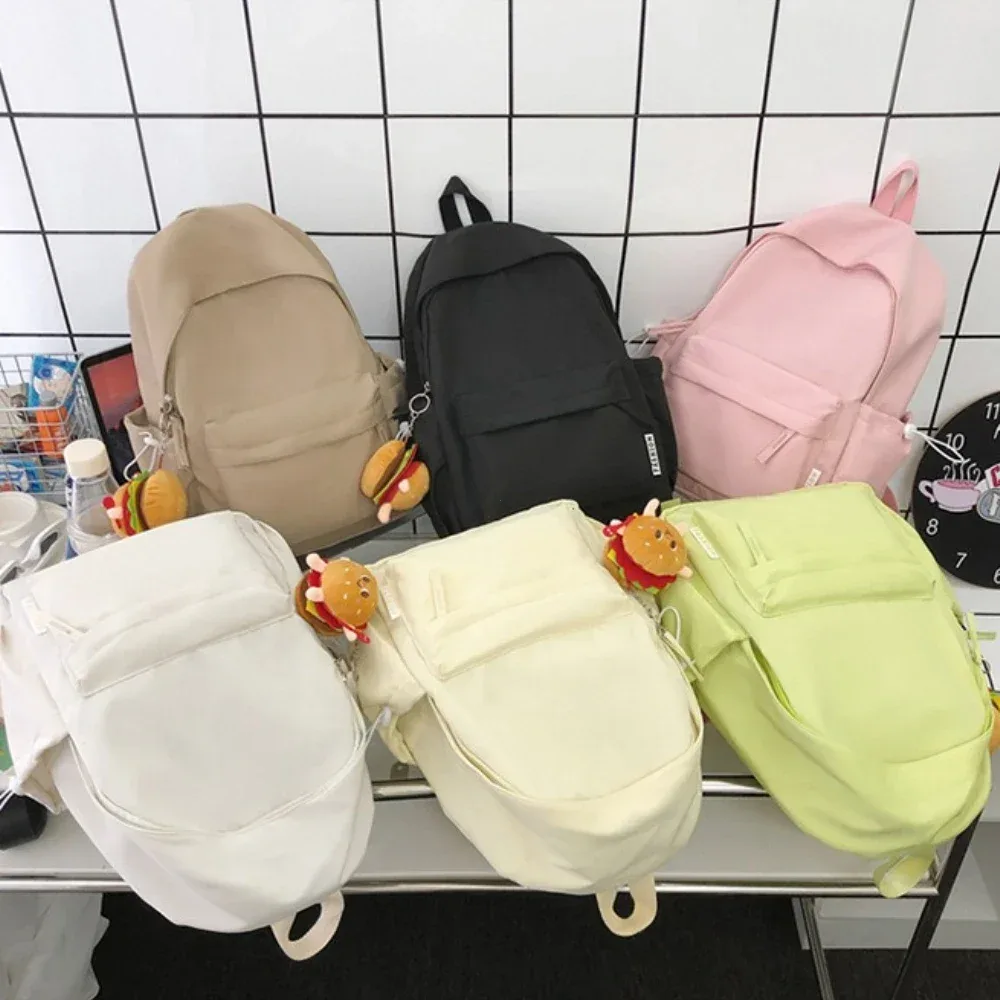 cartable de mode pour adolescents imperméable à l'eau en nylon filles sac à dos mignon femmes sac à dos pour ordinateur portable sac de voyage noir rose bookbag unisexe