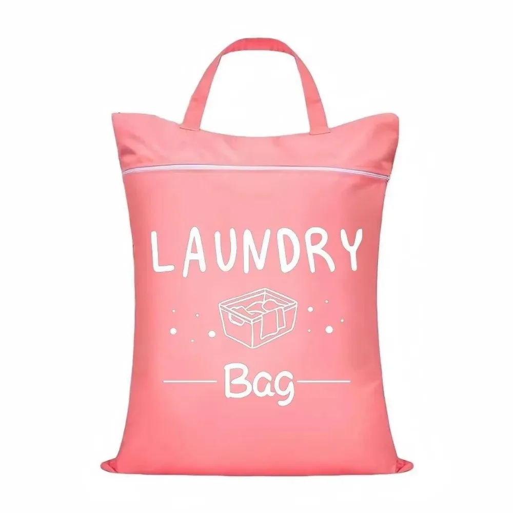 sac de rangement pour vêtements de voyage de couleur unie, imperméable, avec fermeture éclair, sac à linge de grande capacité, organisateur de vêtements en tissu oxford.