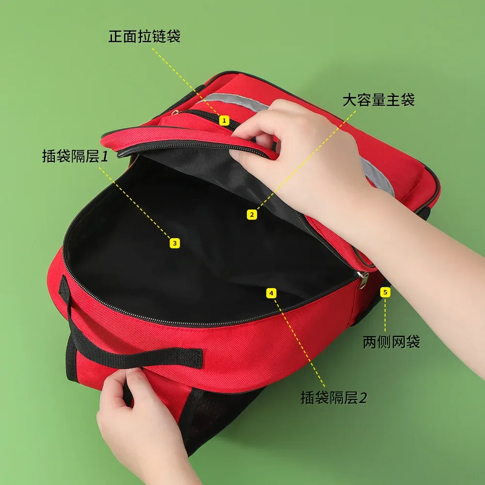 sac à dos portable pour équipe de sauvetage d'urgence en plein air, contrôle de la santé et des maladies et stockage médical