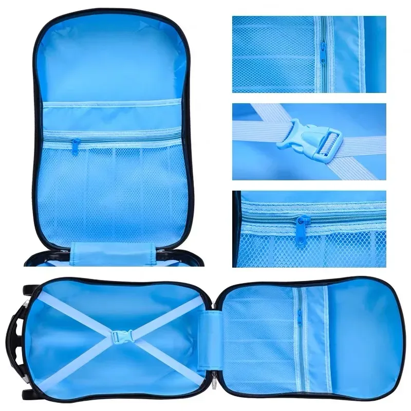 valise de voyage 3d pour enfants, valise à roulettes avec voiture, dessin animé, pour garçons