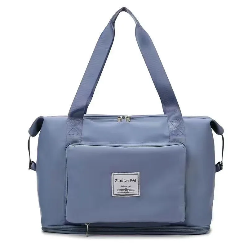 sac de voyage pliable portable pour femme, grande capacité, stockage d'alter, voyage à courte distance, polochon de natation, sac de fitness