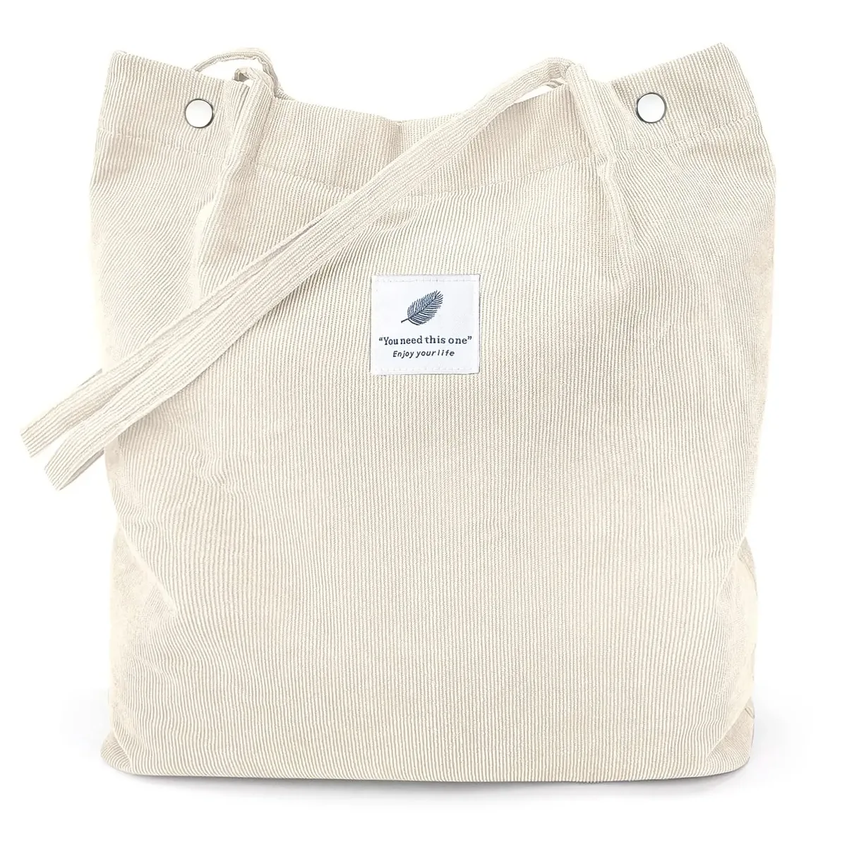 sac fourre-tout en velours côtelé, fourre-tout mignon pour femmes, sac à bandoulière avec poche intérieure pour le travail, la plage, les voyages et le shopping, l'épicerie