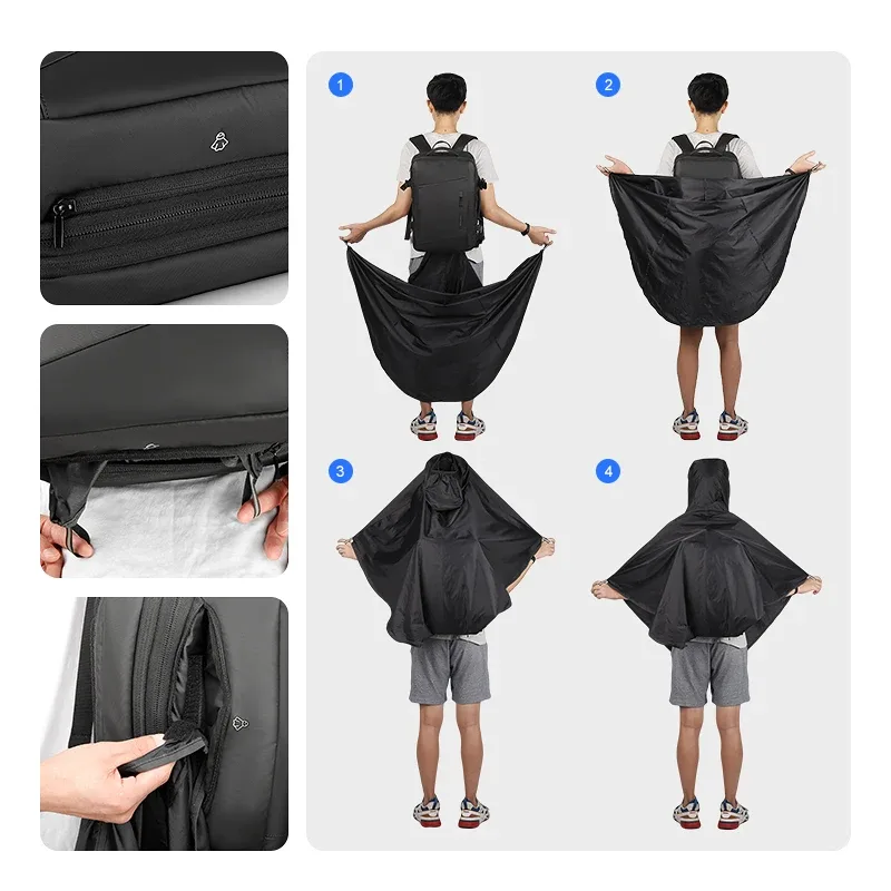 mark ryden 17 pouces sac à dos pour ordinateur portable imperméable homme sac usb recharge multicouche espace voyage homme sac anti-vol mochila