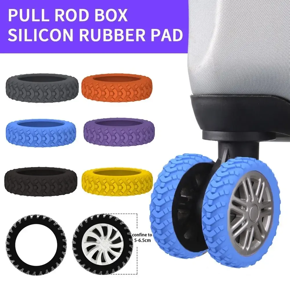 8 pièces/ensemble valise roues housse de protection avec son silencieux silicone chariot boîte roulettes couve