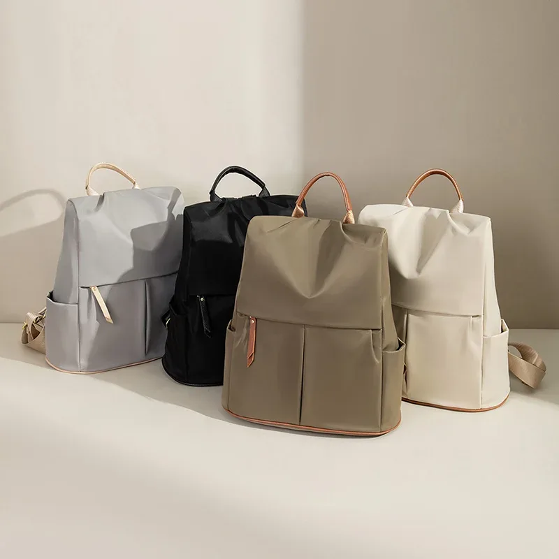 sac à dos esthétique pour femmes, style décontracté, tissu oxford, sac à dos léger, design simple, mode féminine, sacs urbains