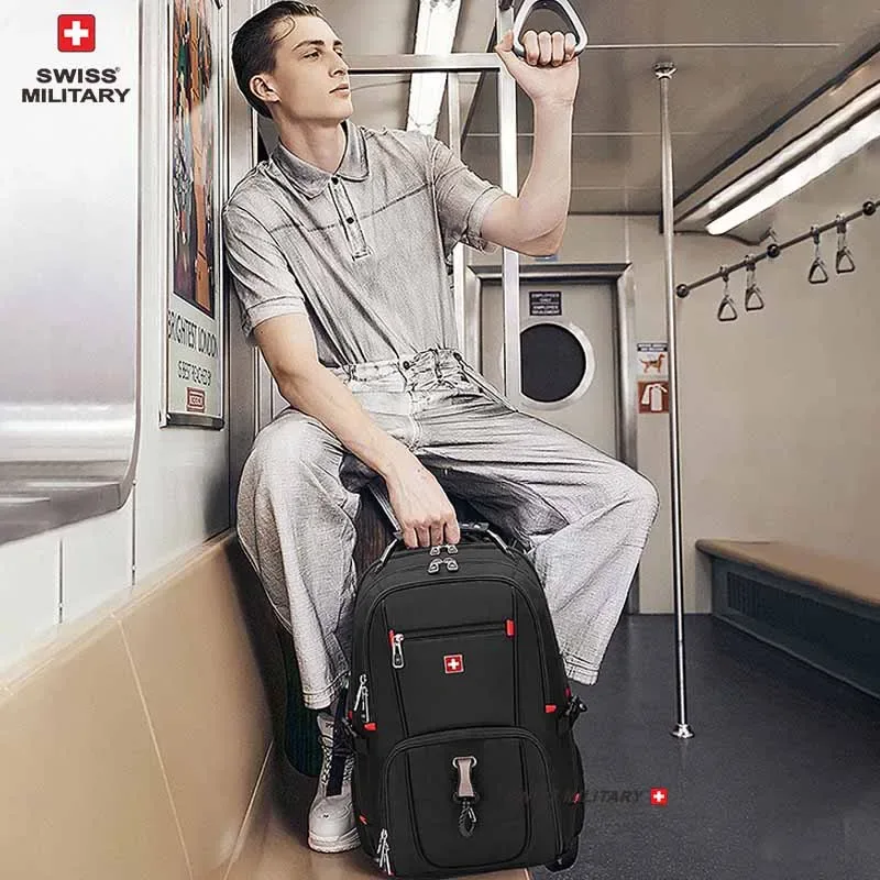 swiss militaire mode voyage multifonction grande capacité mâle sac usb charge étanche 23 pouces sac à dos pour ordinateur portable hommes mochila