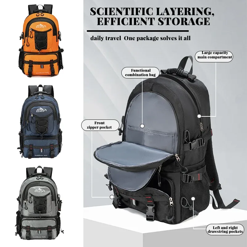 sac à dos de randonnée imperméable léger de 40 l, sacs à dos de camping pour hommes et femmes, sacs à dos de randonnée