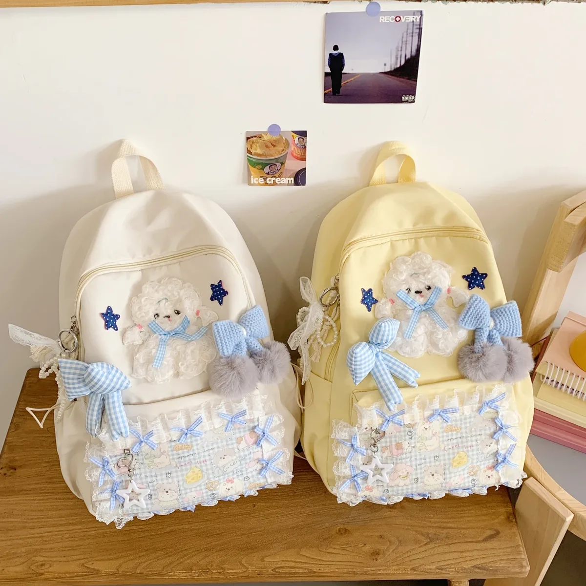 sacs à dos de dessin animé mignon, sacs d'école kawai de style japonais pour adolescentes, sacs de loisirs ou de voyage de grande capacité, grands sacs de livres