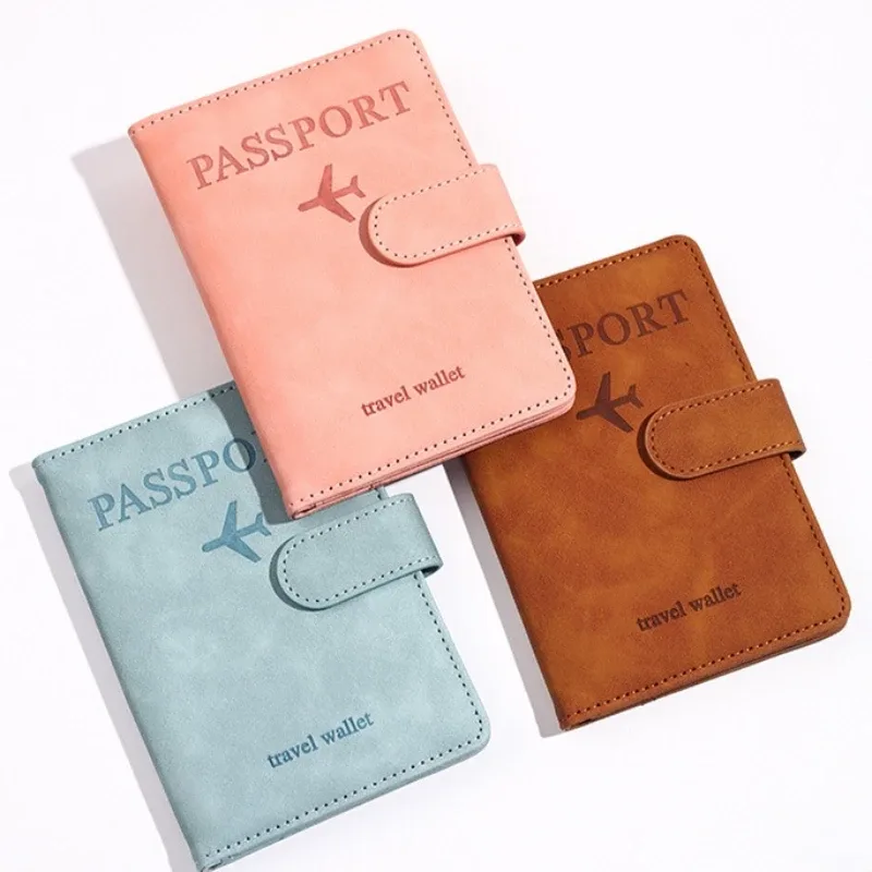 porte-passeport vintage en cuir pu pour femmes et hommes, avec fentes pour cartes bancaires d'identité, accessoires de voyage