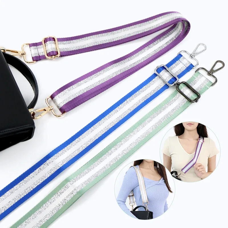 deepeel – sacs à bandoulière pour femmes, sangle de couleur argent soie 80 ~ 3.8cm, sangles réglables, remplacement à une épaule, accessoires de sac à bandoulière, 130cm