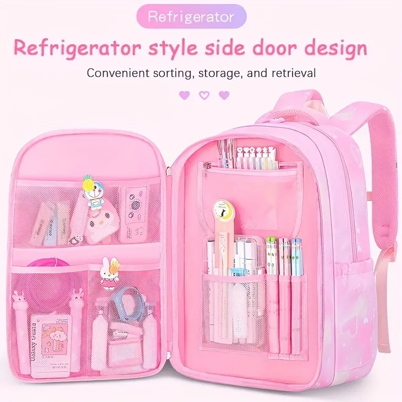 ensemble de 3 sacs à dos scolaires pour filles, mignons et élégants, grande capacité, protection de la colonne vertébrale, légers, sacs à dos pour enfants d'école primaire