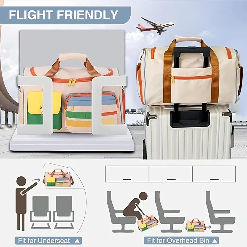 sac polochon de sport en tissu oxford de grande capacité avec compartiment à chaussures et bretelles réglables, sac de voyage multi-poches