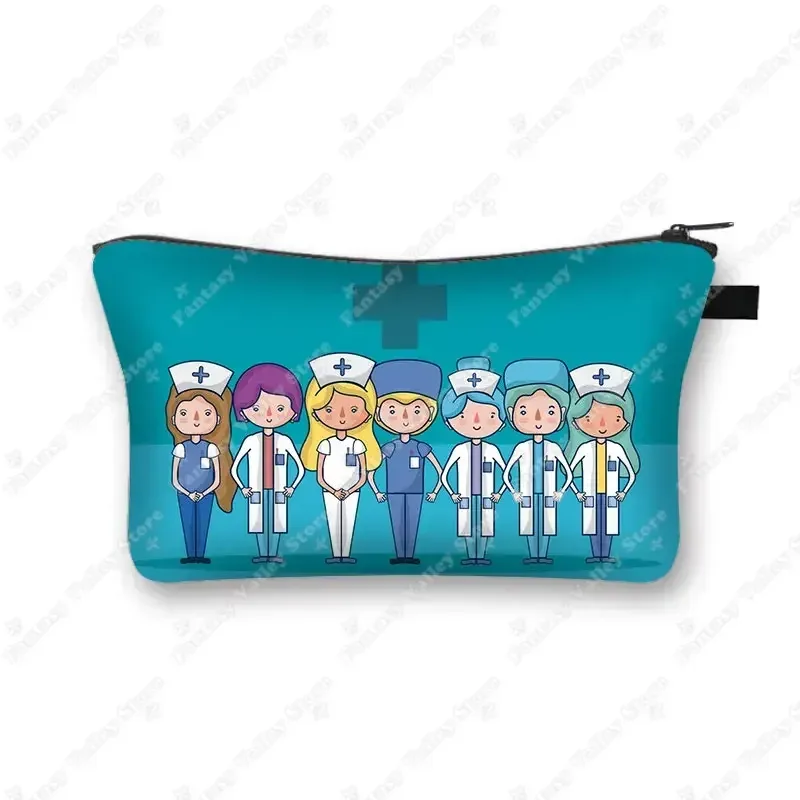 étui à cosmétiques pour médecin et infirmière, stéthoscope médical, seringue, trousse de toilette, organisateur, sacs à cosmétiques pour femmes, trousse de maquillage pour hôpital ecg
