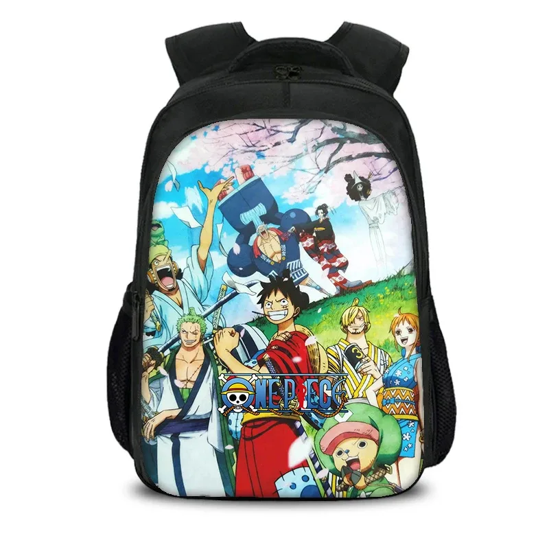 sac à dos double couche de grande capacité one piece monkey d. luffy, sacs d'école pour étudiants, sac à dos de voyage pour filles et garçons