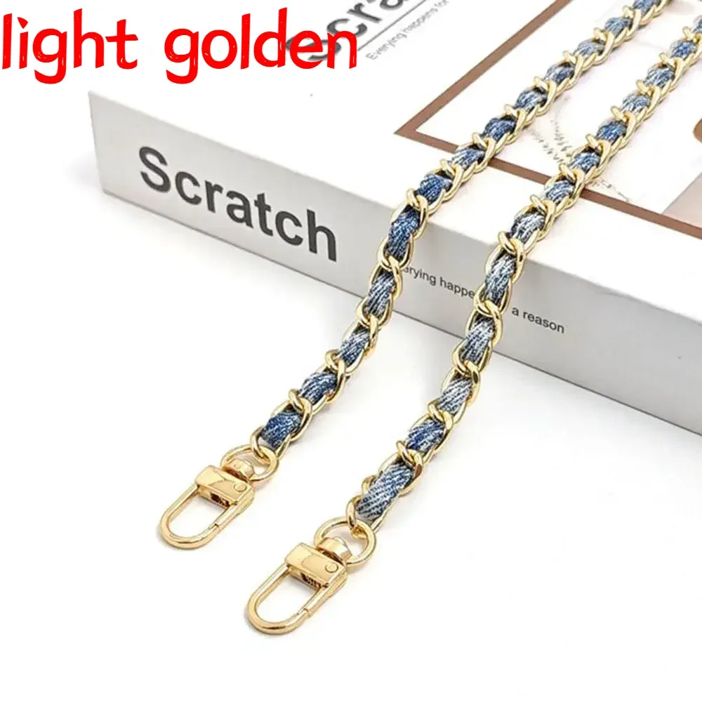 120cm sac breloques chaîne métal aluminium sac chaîne tressé denim sac à bandoulière sangle de remplacement épaule sac à main bricolage sangles ﻿