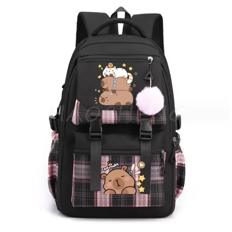 sac à dos avec imprimé capybara pour femmes, sac à dos d'école de grande capacité pour ordinateur portable, sac à dos décontracté à la mode pour filles teena