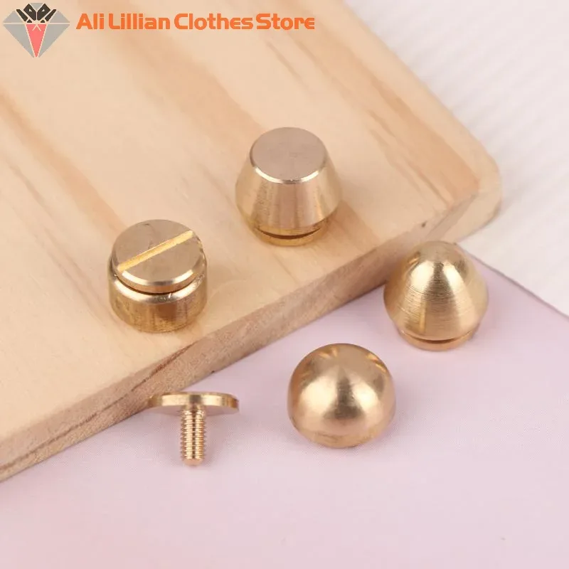 5 jeux de rivets et vis en laiton massif de haute qualité, bricolage de sac en cuir, décoration de valise, pieds de bouton, accessoires de rivets
