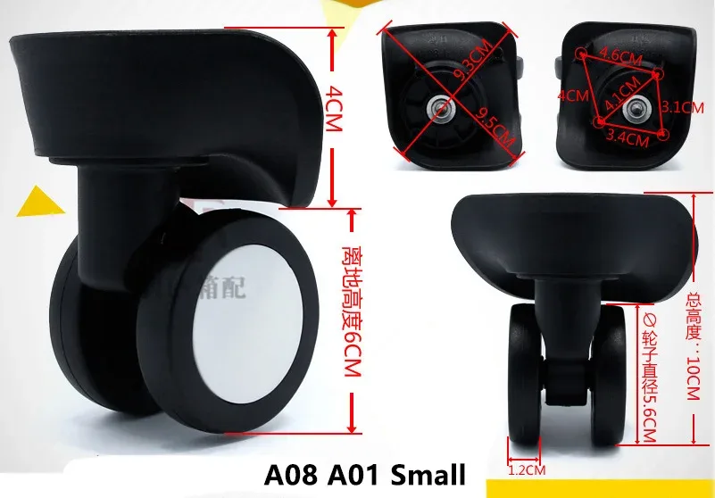 a01 a08 a-08 roues d'avion silencieuses boîtier de chariot bagages roue universelle valise réparation accessoires roues de remplacement roulette