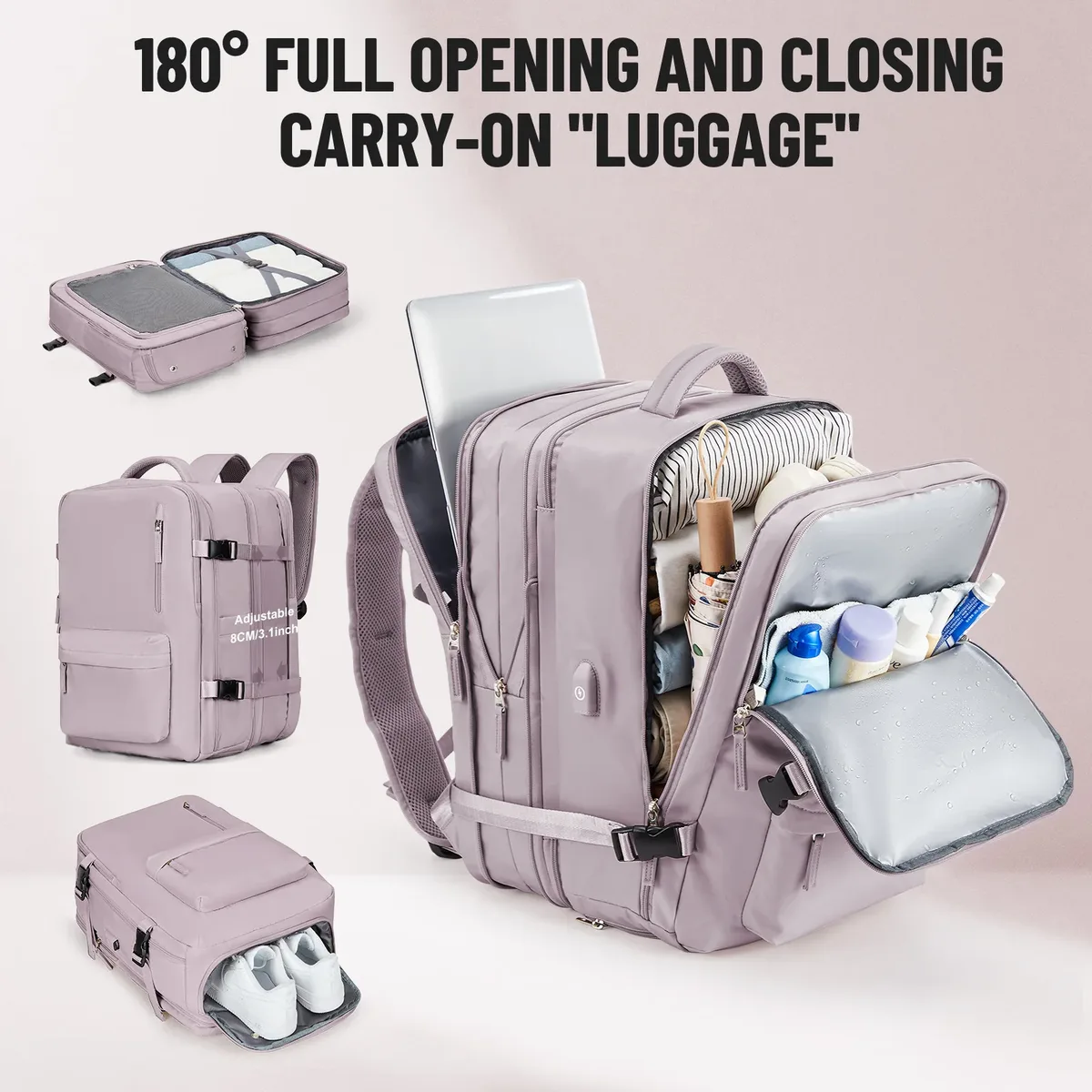 Sac à dos de voyage aérien étanche pour hommes et femmes, bagages à main, sacs pour ordinateur portable, grande capacité, sac initié, 6 000