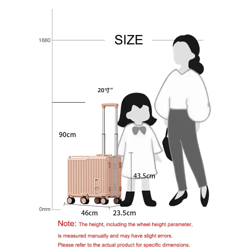 mini valise de voyage de 20 pouces, boîte à cadre en aluminium, organisateur de bagages, étui de conduite pour enfants, petite boîte de mot de passe, mallette d'embarquement à main
