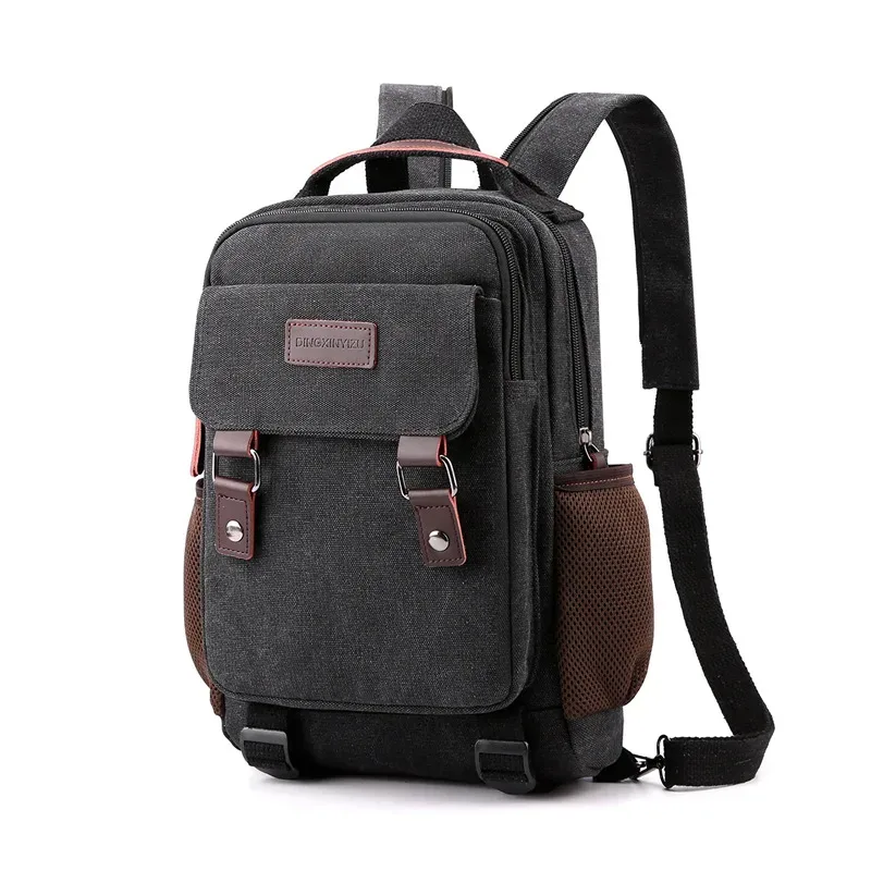 2024 nouveau sac de poitrine en toile hommes femmes sac à dos à bandoulière multifonctionnel mochilas para mujer sac a dos garcon collège Рюкзак bolsos